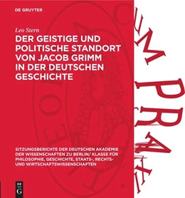Abbildung von Stern | Der geistige und politische Standort von Jacob Grimm in der deutschen Geschichte | 1. Auflage | 1963 | 1963,4 | beck-shop.de