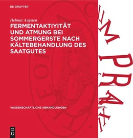Abbildung von Augsten | Fermentaktiyität und Atmung bei Sommergerste nach Kältebehandlung des Saatgutes | 1. Auflage | 1956 | 20 | beck-shop.de