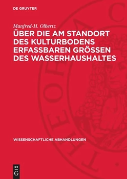 Abbildung von Olbertz | Über die am Standort des Kulturbodens erfaßbaren Größen des Wasserhaushaltes | 1. Auflage | 1957 | 23 | beck-shop.de