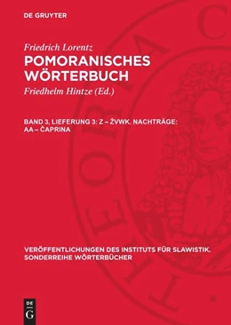 Abbildung von Hintze / Lorentz | Z – žvwk. Nachträge: aa – caprina | 1. Auflage | 1973 | beck-shop.de