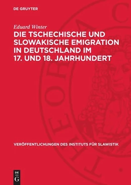 Abbildung von Winter | Die tschechische und slowakische Emigration in Deutschland im 17. und 18. Jahrhundert | 1. Auflage | 1955 | 7 | beck-shop.de