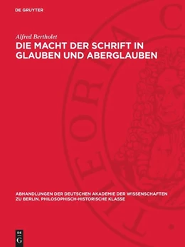 Abbildung von Bertholet | Die Macht der Schrift in Glauben und Aberglauben | 1. Auflage | 1949 | 1948,1 | beck-shop.de