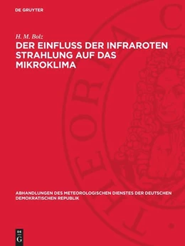 Abbildung von Bolz | Der Einfluß der infraroten Strahlung auf das Mikroklima | 1. Auflage | 1951 | 7 | beck-shop.de
