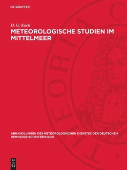 Abbildung von Koch | Meteorologische Studien im Mittelmeer | 1. Auflage | 1950 | 1 | beck-shop.de
