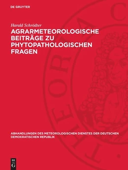 Abbildung von Schrödter | Agrarmeteorologische Beiträge zu phytopathologischen Fragen | 1. Auflage | 1952 | 15 | beck-shop.de