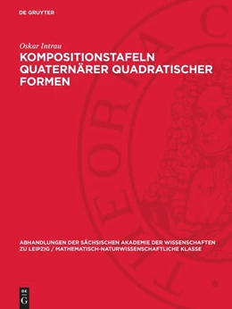 Abbildung von Intrau | Kompositionstafeln quaternärer quadratischer Formen | 1. Auflage | 1970 | 50,2 | beck-shop.de