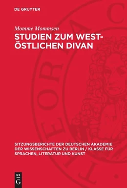 Abbildung von Mommsen | Studien zum west-östlichen Divan | 1. Auflage | 1962 | 1962,1 | beck-shop.de