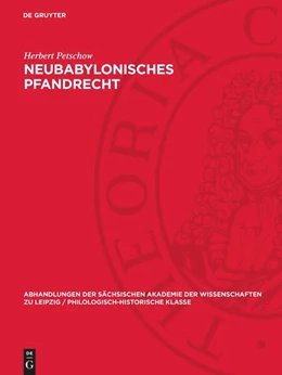 Abbildung von Petschow | Neubabylonisches Pfandrecht | 1. Auflage | 1956 | 48,1 | beck-shop.de
