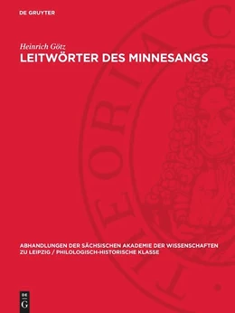 Abbildung von Götz | Leitwörter des Minnesangs | 1. Auflage | 1957 | 49,1 | beck-shop.de