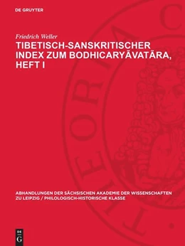 Abbildung von Weller | Tibetisch-sanskritischer Index zum Bodhicaryavatara, Heft I | 1. Auflage | 1952 | 46,3 | beck-shop.de