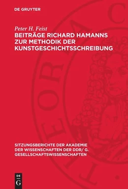 Abbildung von Feist | Beiträge Richard Hamanns zur Methodik der Kunstgeschichtsschreibung | 1. Auflage | 1980 | 1980,1 | beck-shop.de