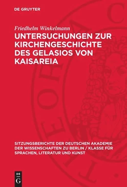 Abbildung von Winkelmann | Untersuchungen zur Kirchengeschichte des Gelasios von Kaisareia | 1. Auflage | 1966 | 1965,3 | beck-shop.de