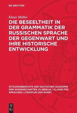 Abbildung von Müller | Die Beseeltheit in der Grammatik der russischen Sprache der Gegenwart und ihre historische Entwicklung | 1. Auflage | 1965 | 1965,2 | beck-shop.de