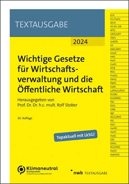 Abbildung von Stober | Wichtige Gesetze für Wirtschaftsverwaltung und die Öffentliche Wirtschaft | 36. Auflage | 2024 | beck-shop.de