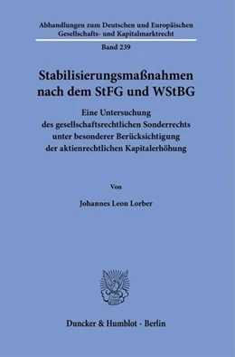 Abbildung von Lorber | Stabilisierungsmaßnahmen nach dem StFG und WStBG | 1. Auflage | 2024 | beck-shop.de