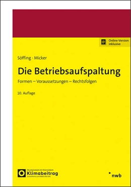 Abbildung von Söffing / Micker | Die Betriebsaufspaltung | 10. Auflage | 2024 | beck-shop.de