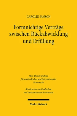 Abbildung von Janson | Formnichtige Verträge zwischen Rückabwicklung und Erfüllung | 1. Auflage | 2024 | 529 | beck-shop.de