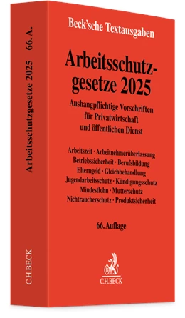 Abbildung von Arbeitsschutzgesetze 2025 | 66. Auflage | 2025 | beck-shop.de