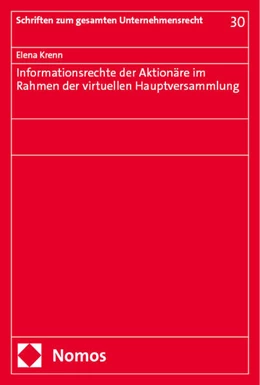 Abbildung von Krenn | Informationsrechte der Aktionäre im Rahmen der virtuellen Hauptversammlung | 1. Auflage | 2024 | 30 | beck-shop.de