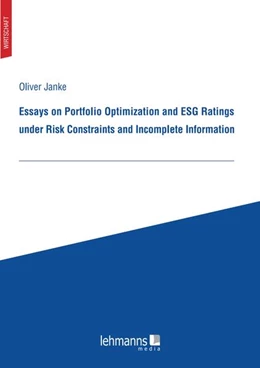 Abbildung von Janke | Essays on Portfolio Optimization and ESG Ratings under Risk Constraints and Incomplete Information | 1. Auflage | 2024 | beck-shop.de