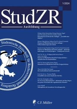 Abbildung von Studentische Zeitschrift für Rechtswissenschaft e. V. | StudZR Ausbildung 1/2025 | 1. Auflage | 2025 | beck-shop.de