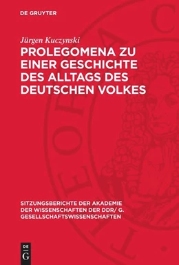 Abbildung von Kuczynski | Prolegomena zu einer Geschichte des Alltags des deutschen Volkes | 1. Auflage | 1980 | 1980,4 | beck-shop.de