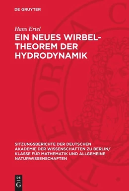 Abbildung von Ertel | Ein Neues Wirbel-Theorem der Hydrodynamik | 1. Auflage | 1955 | 1954,5 | beck-shop.de