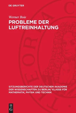 Abbildung von Boie | Probleme der Luftreinhaltung | 1. Auflage | 1960 | 1960,1 | beck-shop.de
