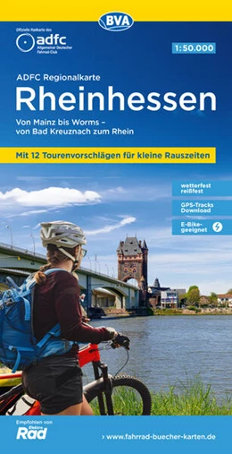 Abbildung von Allgemeiner Deutscher Fahrrad-Club e. V. (ADFC) / BVA BikeMedia GmbH | ADFC-Regionalkarte Rheinhessen, 1:50.000, mit Tagestourenvorschlägen, reiß- und wetterfest, E-Bike-geeignet, GPS-Tracks Download | 3. Auflage | 2025 | beck-shop.de