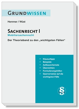 Abbildung von Hemmer / Wüst | Grundwissen Sachenrecht I | 9. Auflage | 2024 | beck-shop.de