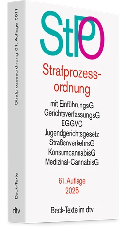 Abbildung von Strafprozessordnung: StPO | 61. Auflage | 2025 | 5011 | beck-shop.de