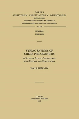 Abbildung von Arzhanov | Syriac Sayings of Greek Philosophers | 1. Auflage | 2019 | beck-shop.de