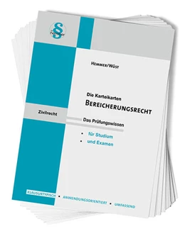 Abbildung von Hemmer / Wüst | Karteikarten Bereicherungsrecht | 9. Auflage | 2024 | beck-shop.de