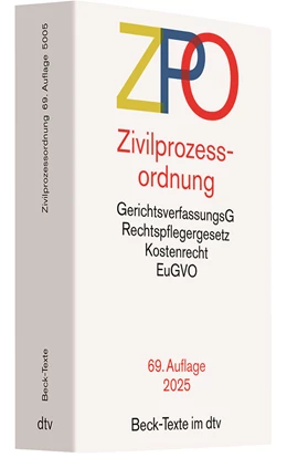 Abbildung von Zivilprozessordnung: ZPO | 69. Auflage | 2025 | 5005 | beck-shop.de