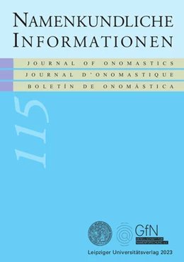 Abbildung von Prinz / Rampl | Namenkundliche Informationen 115 | 1. Auflage | 2024 | beck-shop.de
