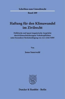 Abbildung von Sauerwald | Haftung für den Klimawandel im Zivilrecht | 1. Auflage | 2024 | beck-shop.de