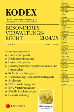 Abbildung von Doralt | KODEX Besonderes Verwaltungsrecht 2024/25 - inkl. App | 33. Auflage | 2024 | beck-shop.de