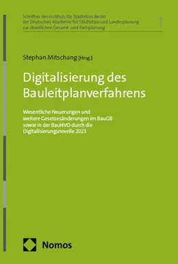 Abbildung von Mitschang | Digitalisierung des Bauleitplanverfahrens | 1. Auflage | 2024 | 1 | beck-shop.de