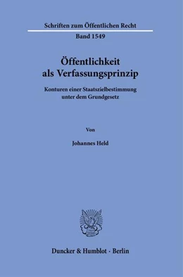 Abbildung von Held | Öffentlichkeit als Verfassungsprinzip | 1. Auflage | 2024 | beck-shop.de