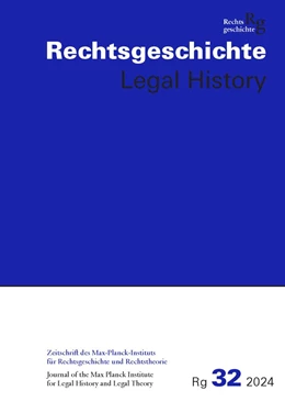Abbildung von Duve / Vogenauer | Rechtsgeschichte Legal History (RG). Zeitschrift des Max Planck-Insituts für Rechtsgeschichte und Rechtstheorie/Rechtsgeschichte Legal History | 1. Auflage | 2024 | beck-shop.de