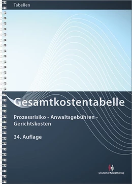 Abbildung von Gesamtkostentabelle | 34. Auflage | 2027 | beck-shop.de