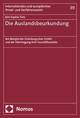 Abbildung von Tietz | Die Auslandsbeurkundung | 1. Auflage | 2024 | beck-shop.de