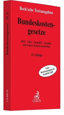 Abbildung von Bundeskostengesetze | 32. Auflage | 2025 | beck-shop.de