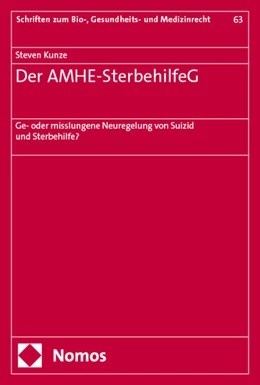 Abbildung von Kunze | Der AMHE-SterbehilfeG | 1. Auflage | 2025 | 63 | beck-shop.de