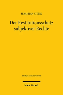 Abbildung von Hitzel | Der Restitutionsschutz subjektiver Rechte | 1. Auflage | 2024 | 124 | beck-shop.de