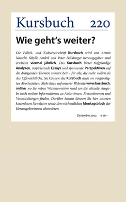 Abbildung von Nassehi / Felixberger | Kursbuch 220 | 1. Auflage | 2024 | beck-shop.de