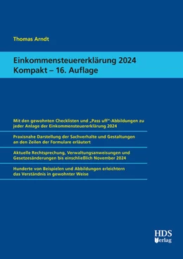 Abbildung von Arndt | Einkommensteuererklärung 2024 Kompakt | 16. Auflage | 2025 | beck-shop.de