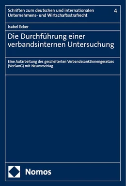 Abbildung von Ecker | Die Durchführung einer verbandsinternen Untersuchung | 1. Auflage | 2024 | 4 | beck-shop.de