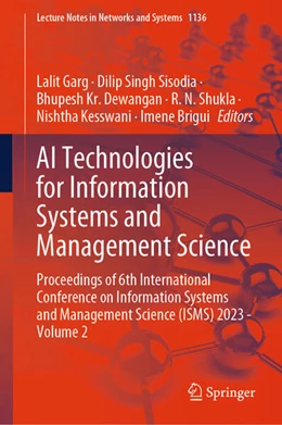 Abbildung von Garg / Sisodia | AI Technologies for Information Systems and Management Science | 1. Auflage | 2024 | beck-shop.de