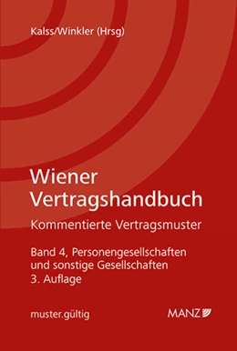 Abbildung von Kalss / Winkler | Wiener Vertragshandbuch Personen- und sonstige Gesellschaften | 3. Auflage | 2025 | beck-shop.de